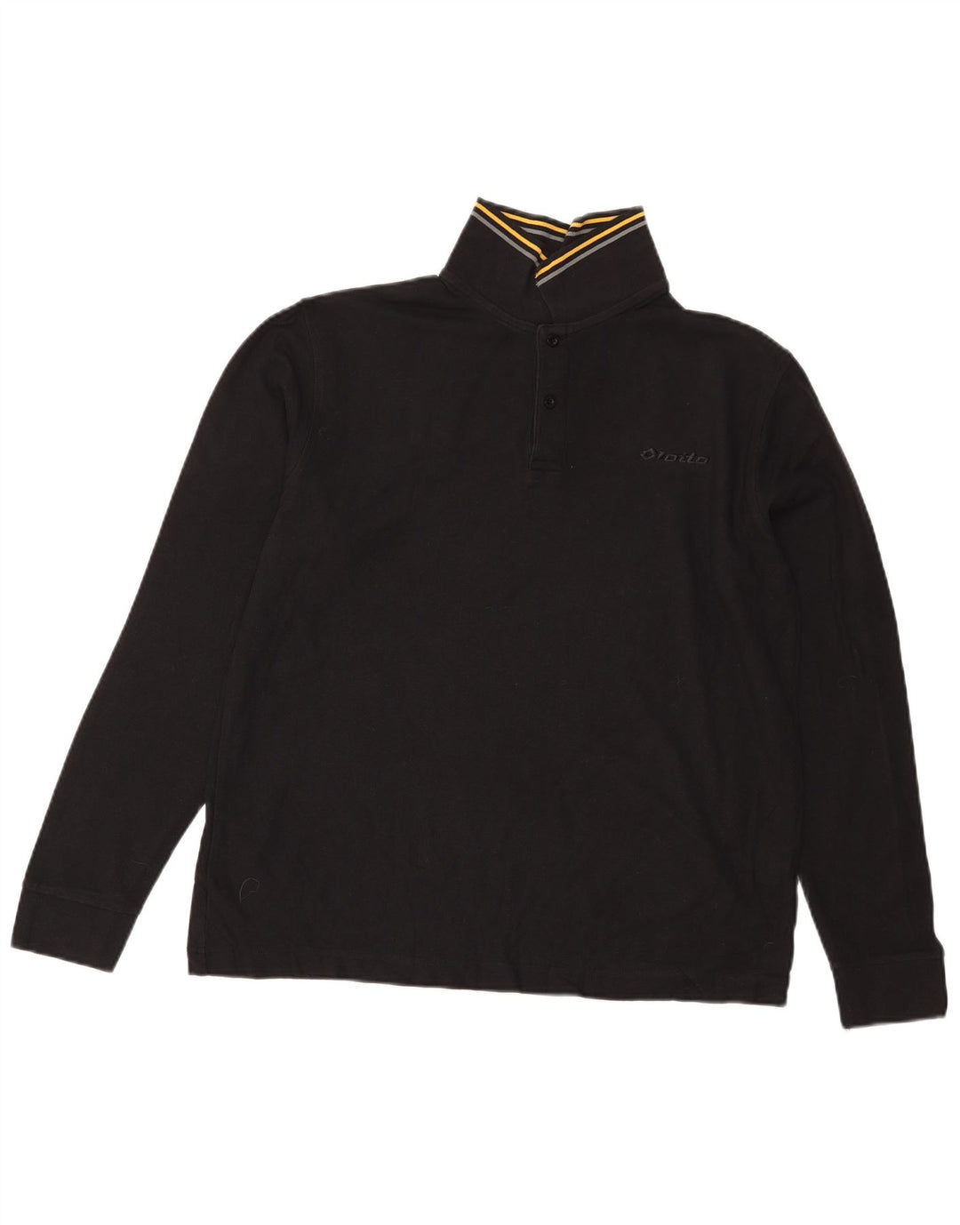 Polo da uomo a maniche lunghe Lotto Large nera