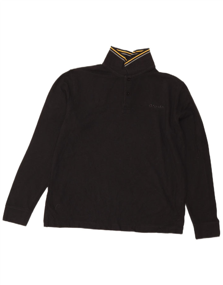 Polo da uomo a maniche lunghe Lotto Large nera
