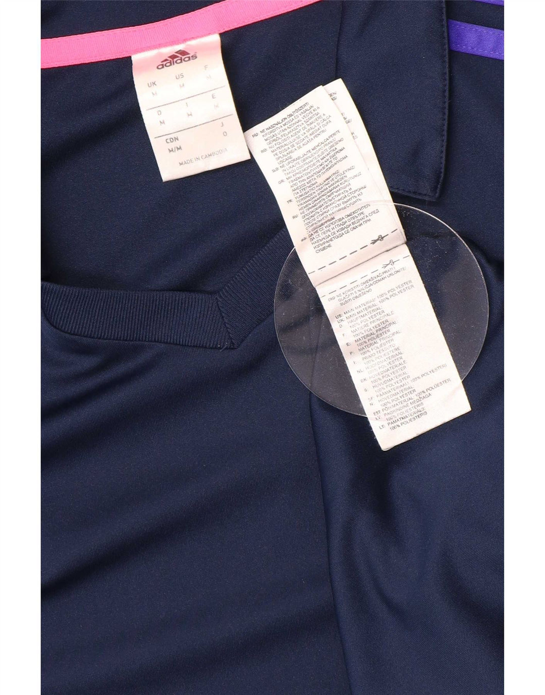 Polo Adidas Climalite da uomo in poliestere color block medio blu navy