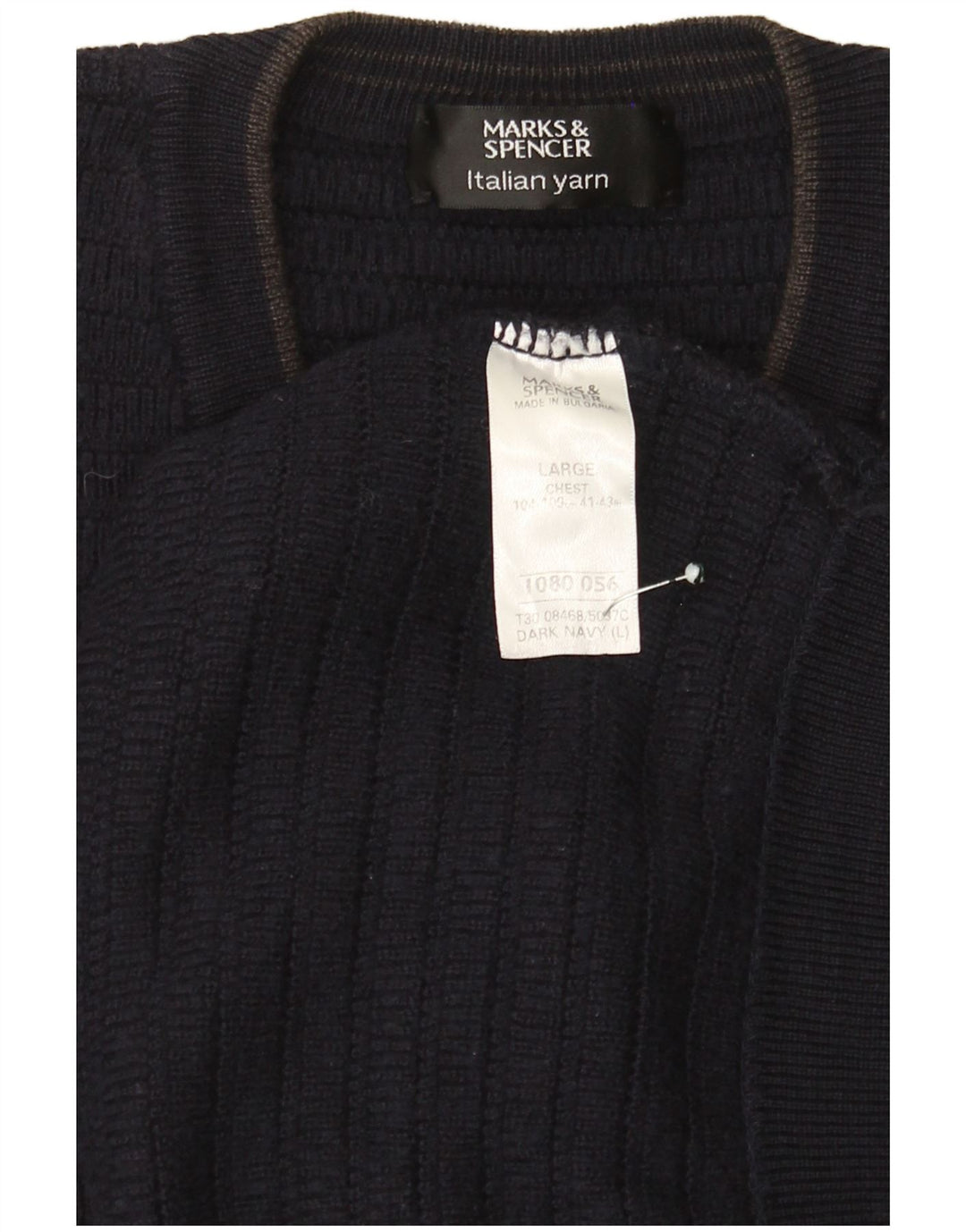 Maglione da uomo con scollo a V Marks & Spencer grande in acrilico blu navy