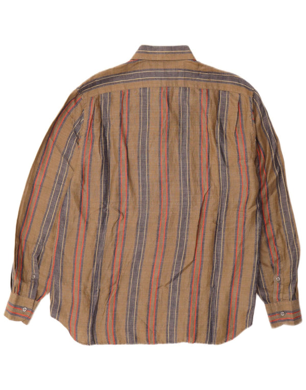 Camicia da uomo Cacharel taglia 41 16 grande lino a righe grigie