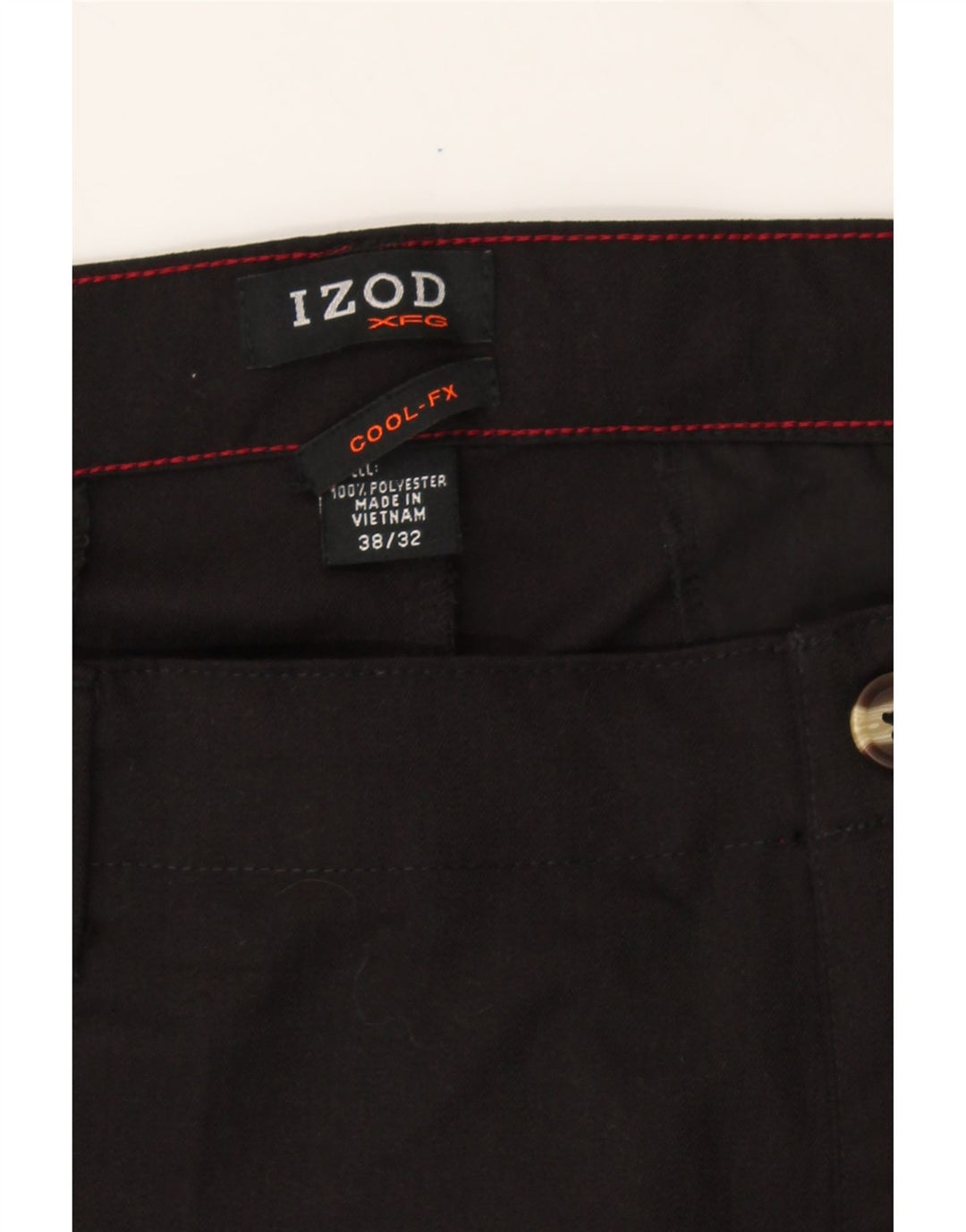 IZOD Mens Straight Cargo Trousers W38 L32 Black Polyester Vintage Izod and Second-Hand Izod from Messina Hembry 