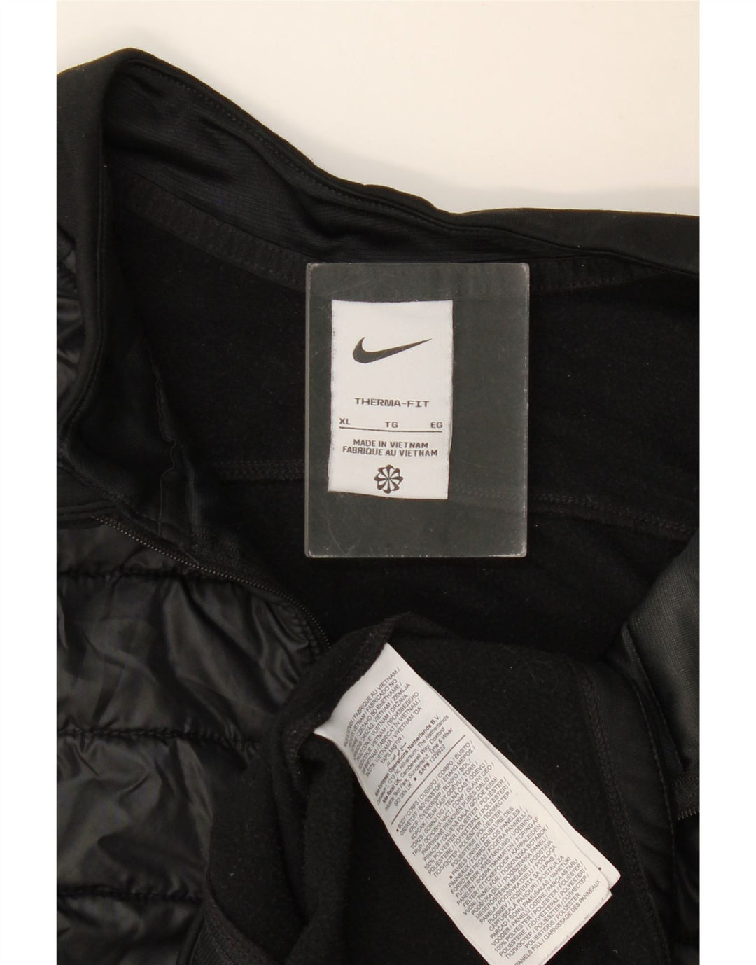 NIKE Felpa da uomo Dri Fit con zip e collo maglione XL poliestere nero
