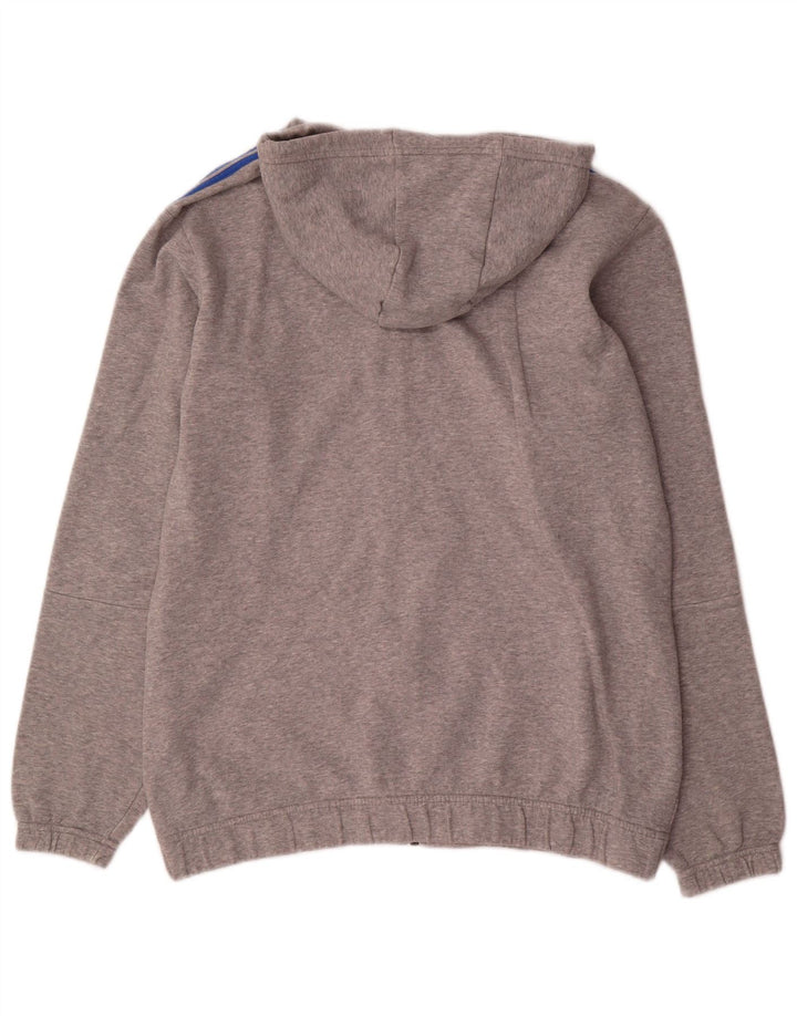 Maglione con cappuccio e zip da uomo ADIDAS UK 42/44 grande cotone grigio