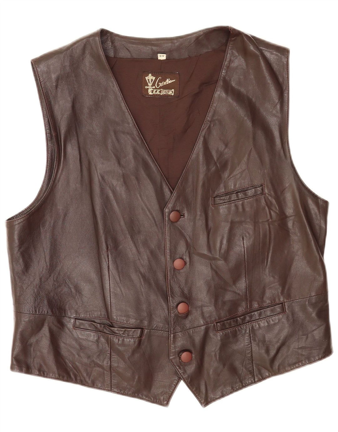 Gilet da uomo Creation EU 54 2XL Pelle marrone