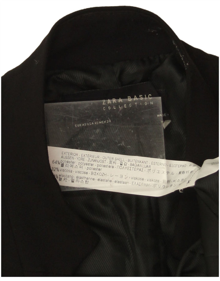 Giacca blazer lunga da donna Zara UK 6 XS poliestere nero