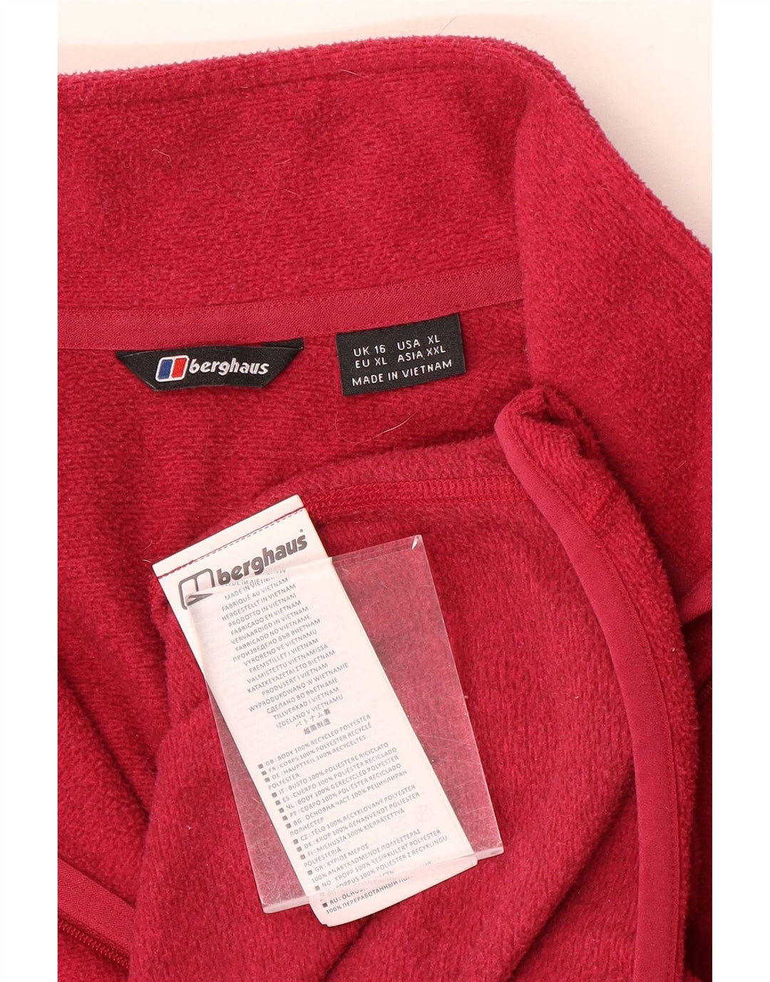 Maglione in pile da donna con collo e zip BERGHAUS UK 16 grande poliestere rosa
