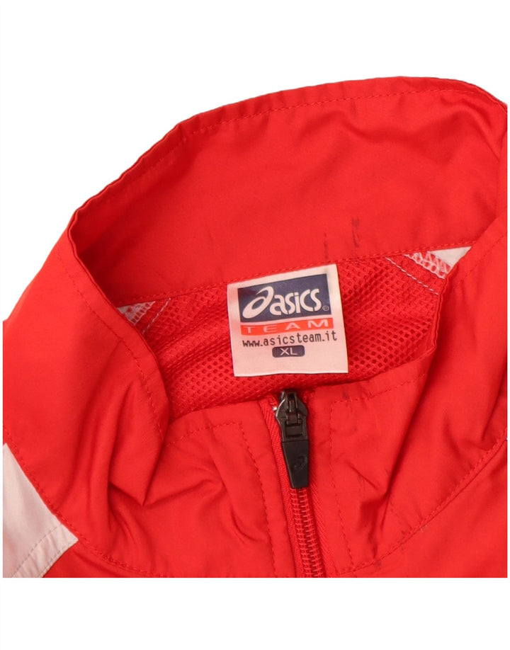 Giacca antipioggia ASICS da uomo UK 42 XL Poliestere color block rosso
