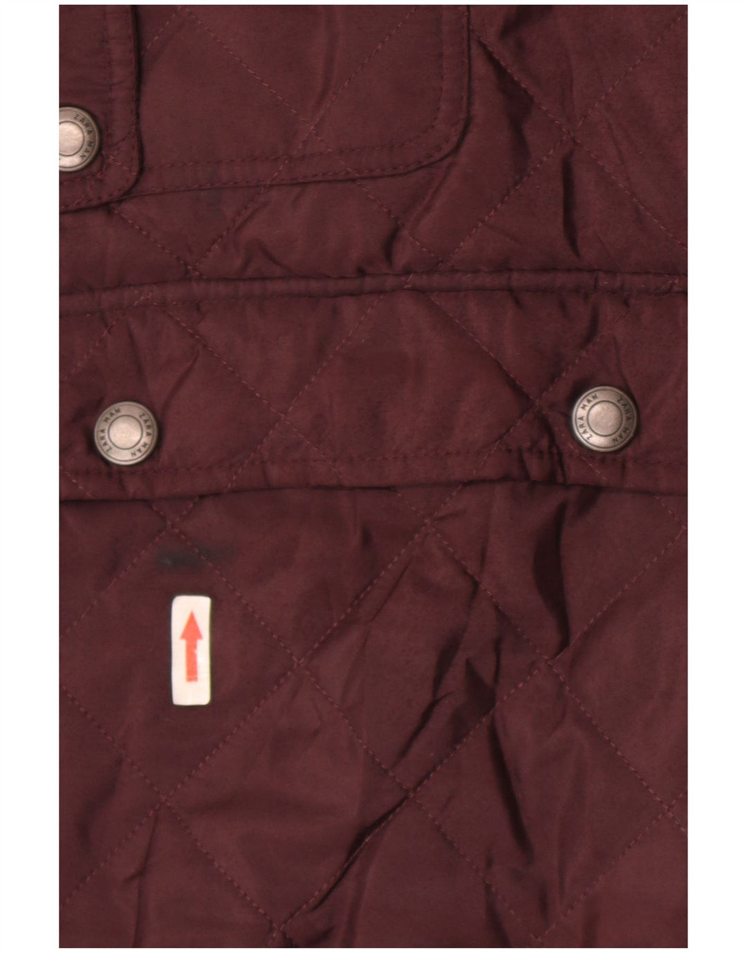 Giacca trapuntata da uomo Zara UK 40 grande poliestere bordeaux
