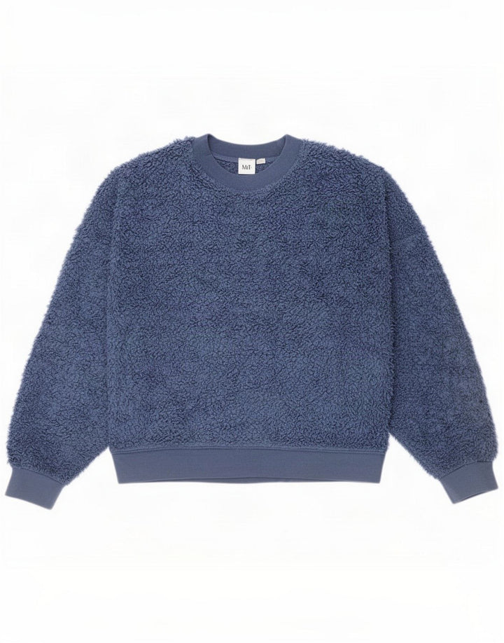 Maglione in pile oversize da donna Gap UK 10 Small Blu Poliestere