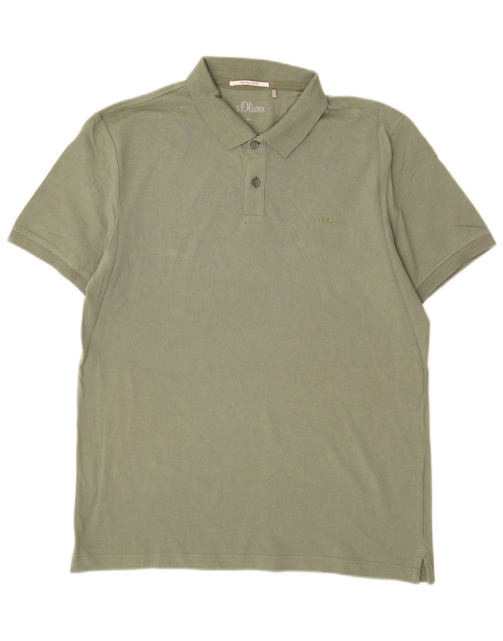 Polo da uomo S.Oliver grande in cotone verde