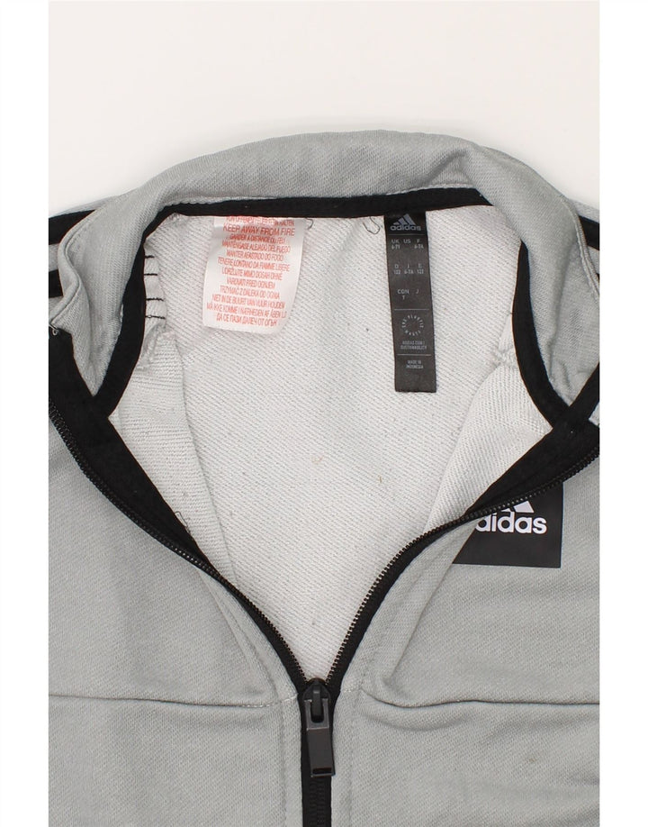 ADIDAS Boys Aeroready Tracksuit Top Jacket 6-7 Years Grey Polyester Vintage Adidas and Second-Hand Adidas from Messina Hembry 