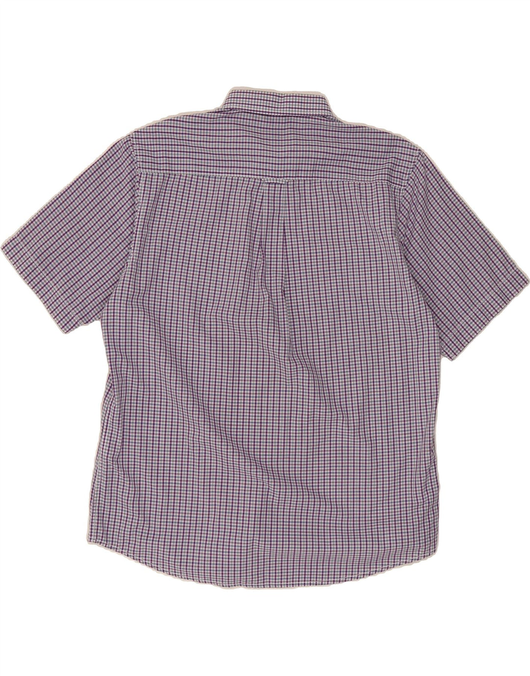 JAMES PRINGLE Mens Short Sleeve Shirt Large Purple Check Cotton Vintage James Pringle and Second-Hand James Pringle from Messina Hembry 