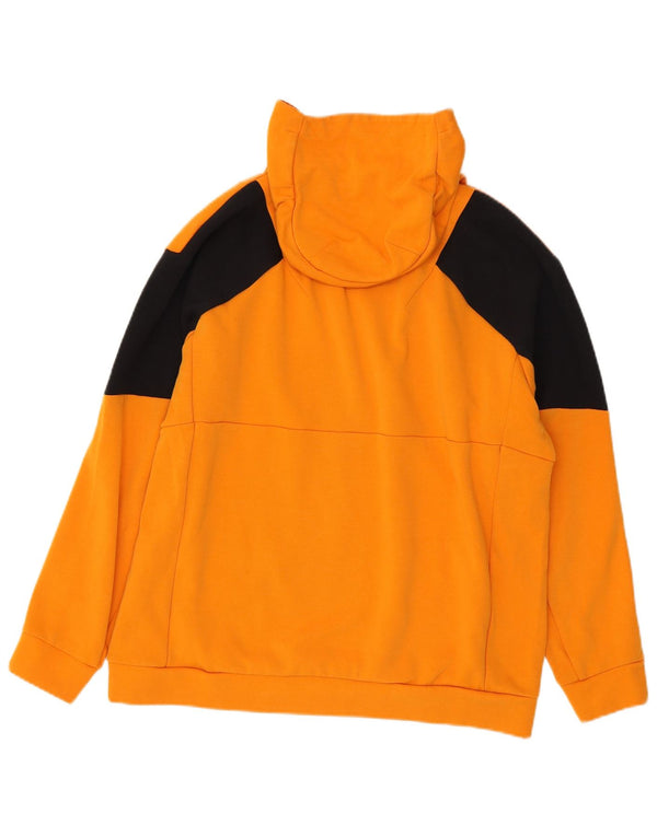 Felpa con cappuccio da uomo Adidas Large in cotone color block giallo