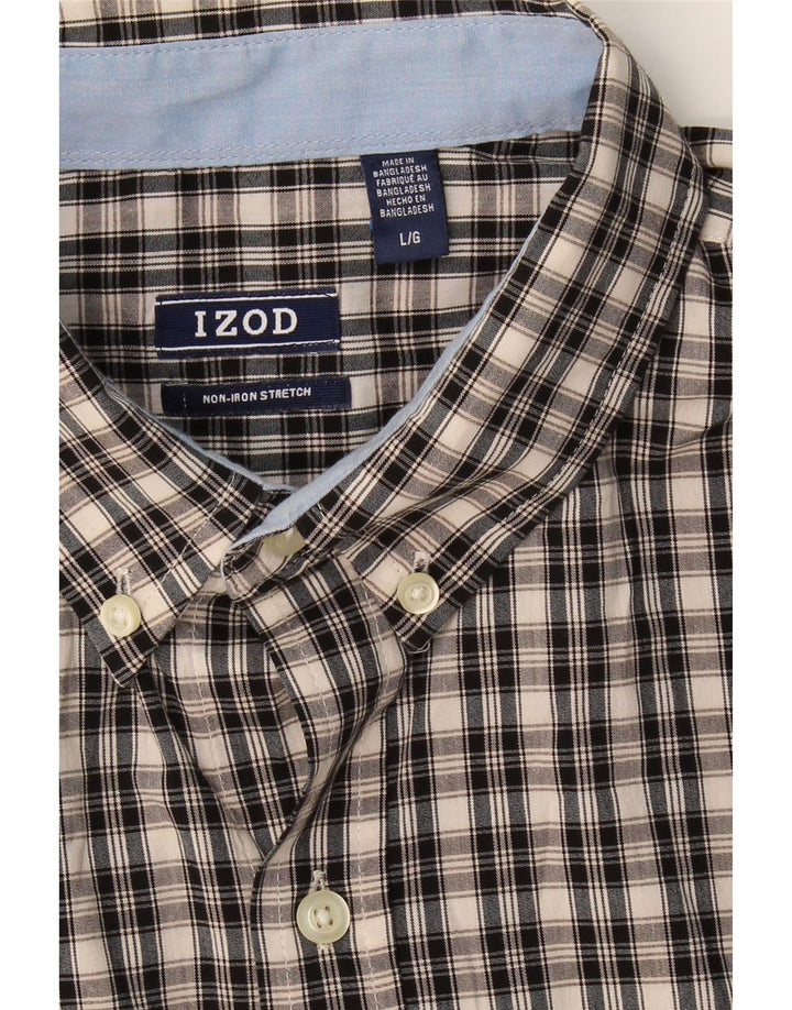IZOD Mens Shirt Large Beige Check Cotton Vintage Izod and Second-Hand Izod from Messina Hembry 