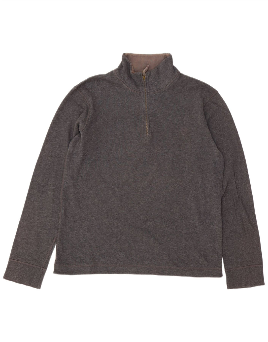 TIMBERLAND Mens Regular Fit Zip Neck Sweatshirt Jumper Large Grey Cotton Vintage Timberland and Second-Hand Timberland from Messina Hembry 