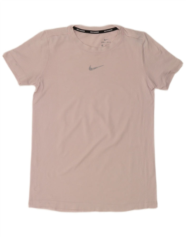 T-shirt NIKE Dri Fit da donna Top UK 12 nylon rosa medio