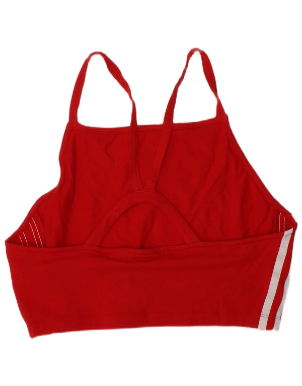 Top reggiseno sportivo con grafica Adidas da donna UK 12/14 Sport in cotone rosso medio