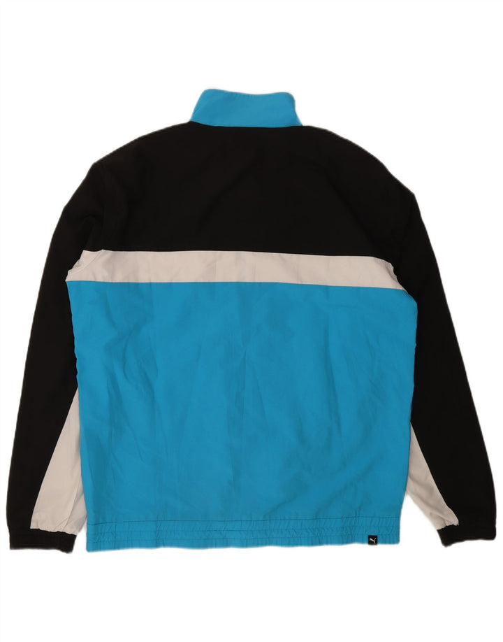 Giacca da tuta da uomo Puma Large in poliestere color block blu