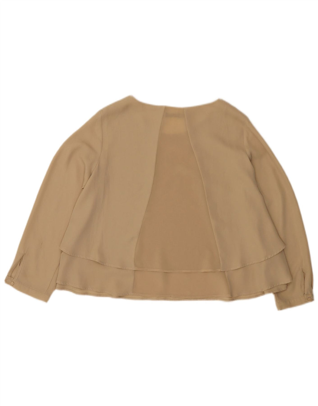 Camicetta a maniche lunghe da donna Zara UK 14 Poliestere beige medio