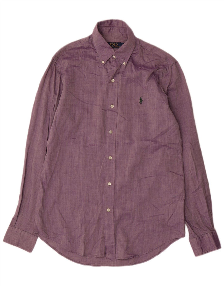POLO RALPH LAUREN Camicia da uomo piccola in cotone spinato viola