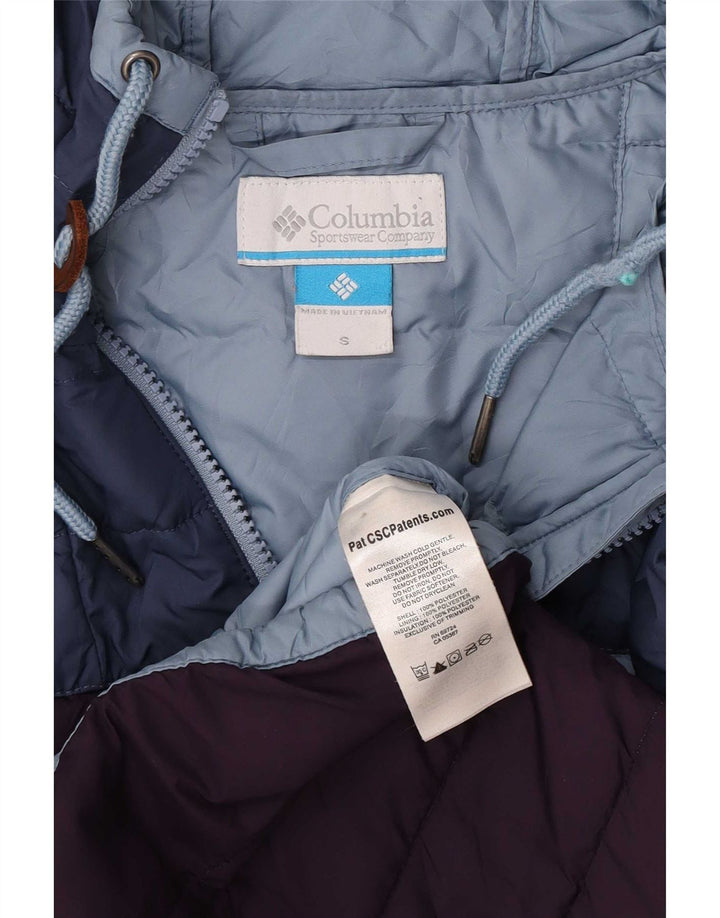 Giacca imbottita con cappuccio da uomo Columbia UK 36 Small Blu Colourblock Poliestere