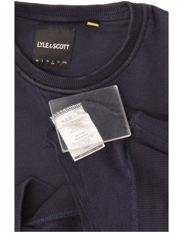 Felpa da uomo Lyle & Scott, grande, in cotone blu navy