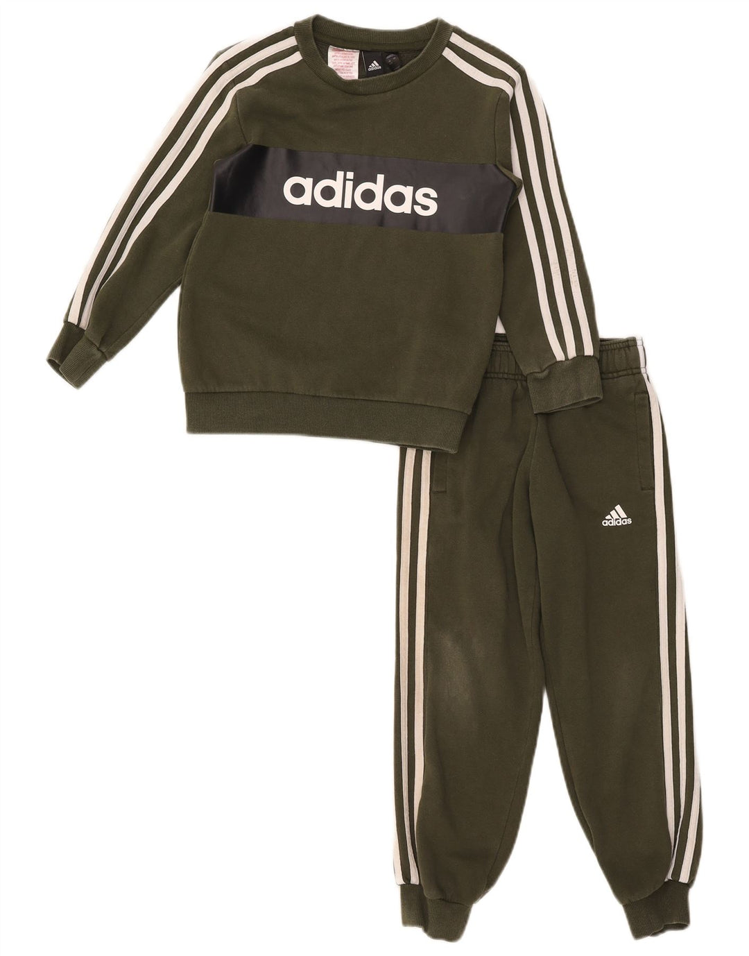 Tuta intera Adidas da ragazzo 6-7 anni in cotone kaki