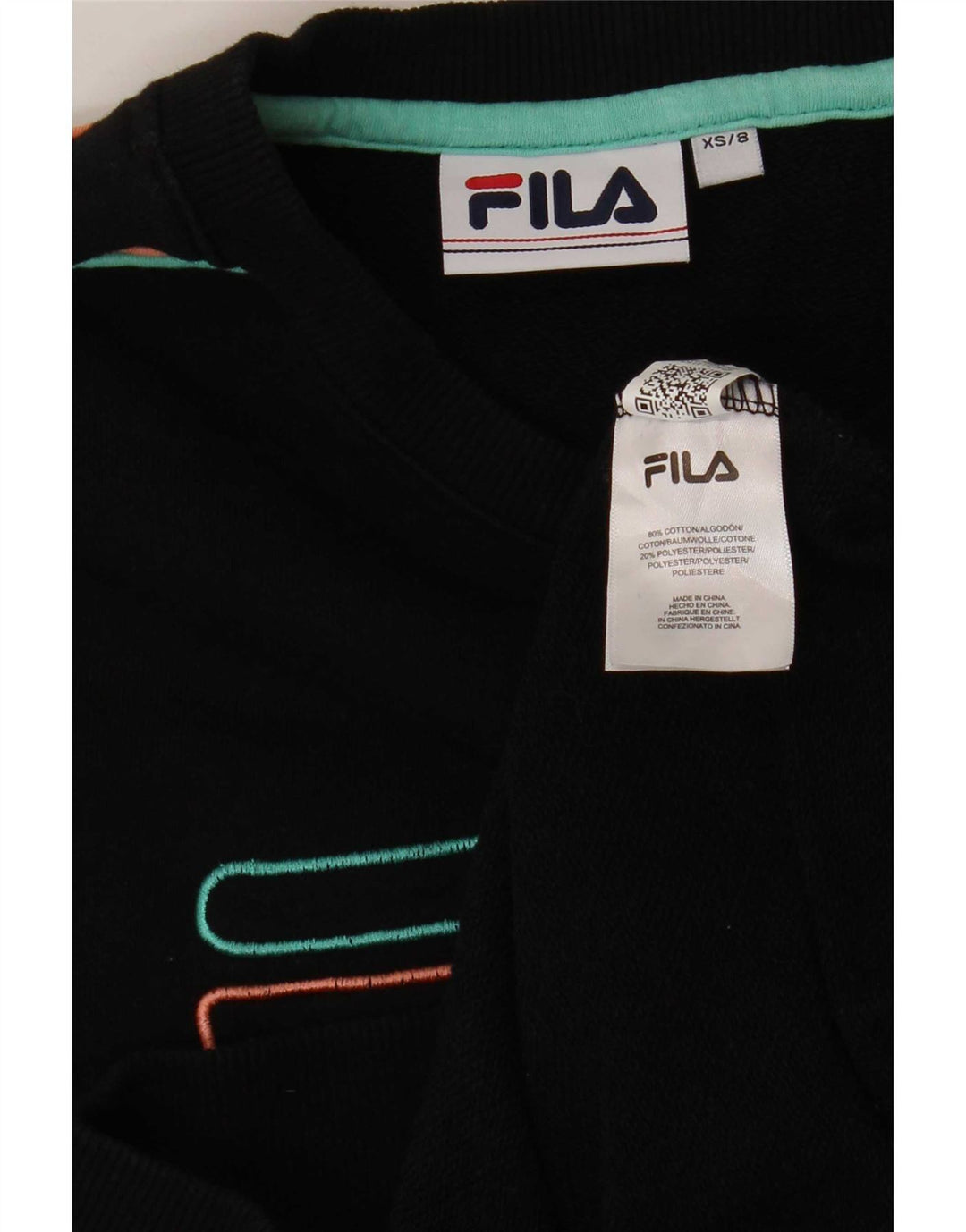Felpa grafica da donna Fila Jumper UK 8 Small Cotone nero