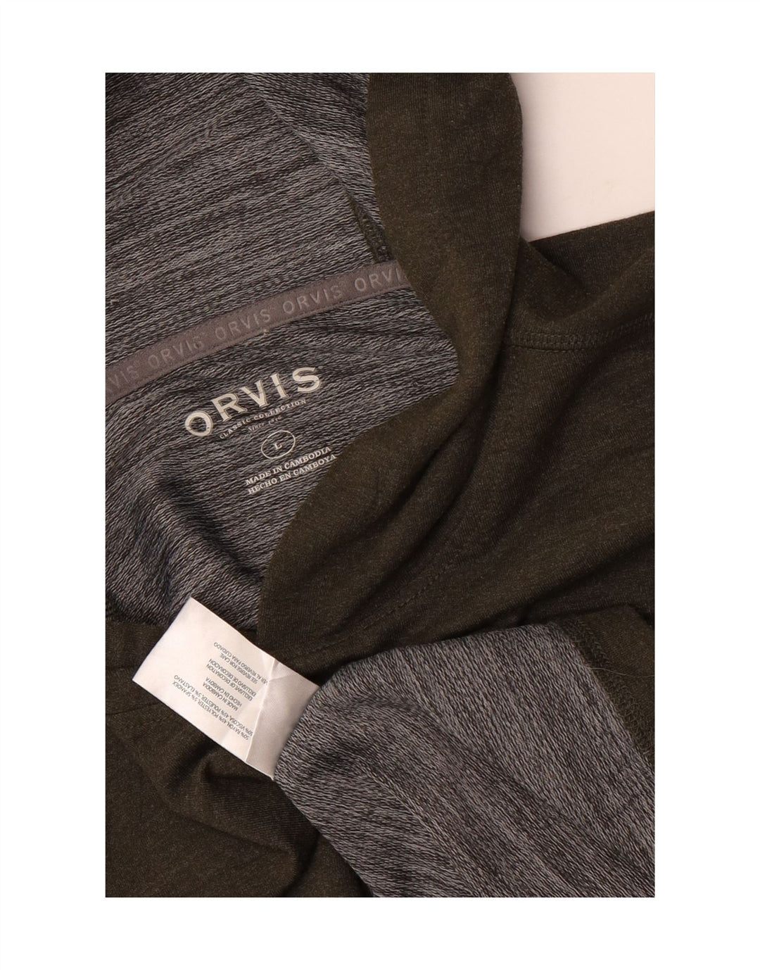 Felpa con cappuccio da uomo Orvis grande in rayon kaki