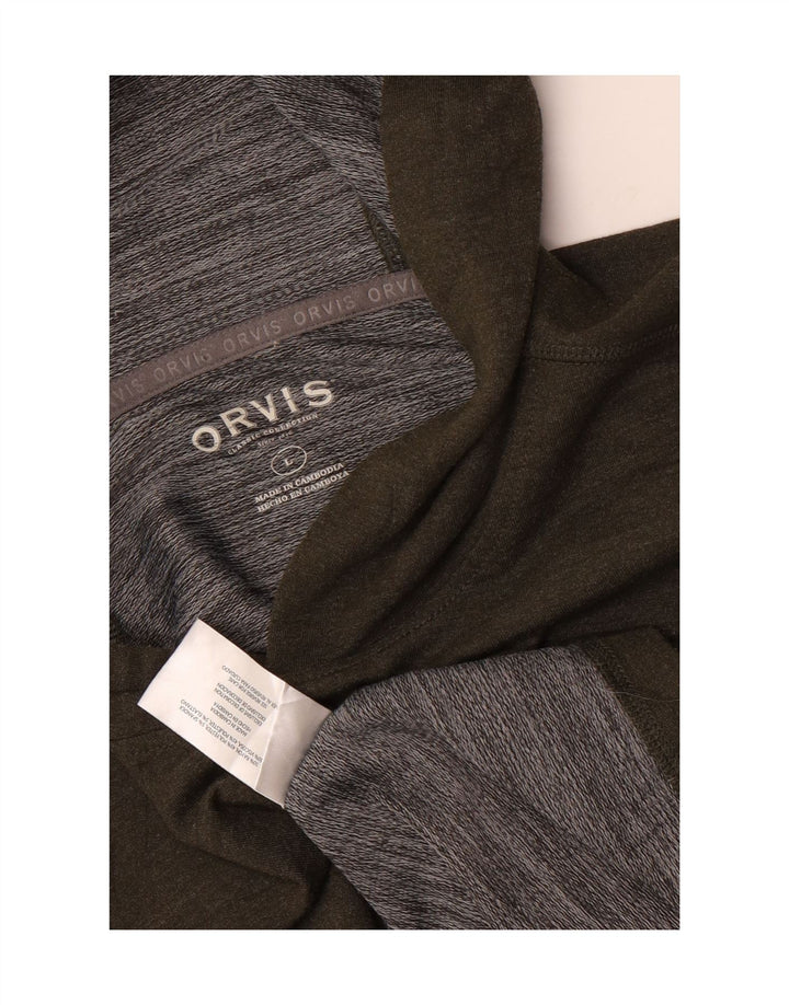 Felpa con cappuccio da uomo Orvis grande in rayon kaki
