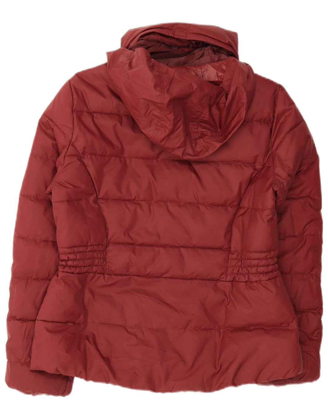 Giacca imbottita con cappuccio da donna Marks & Spencer UK 12 poliestere bordeaux medio