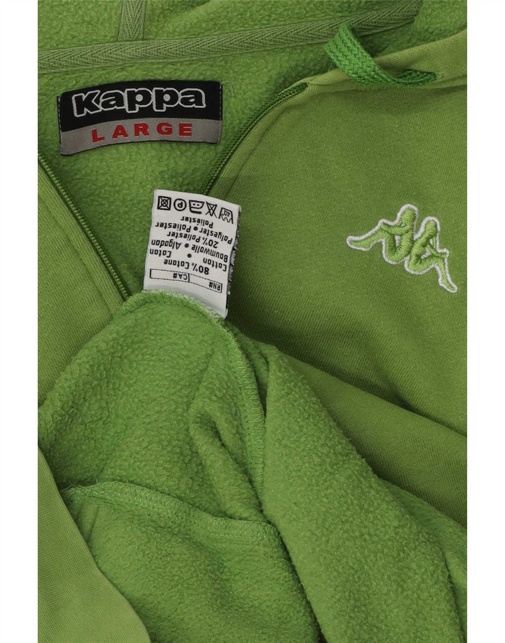 Maglione con cappuccio e zip da uomo Kappa grande in cotone verde