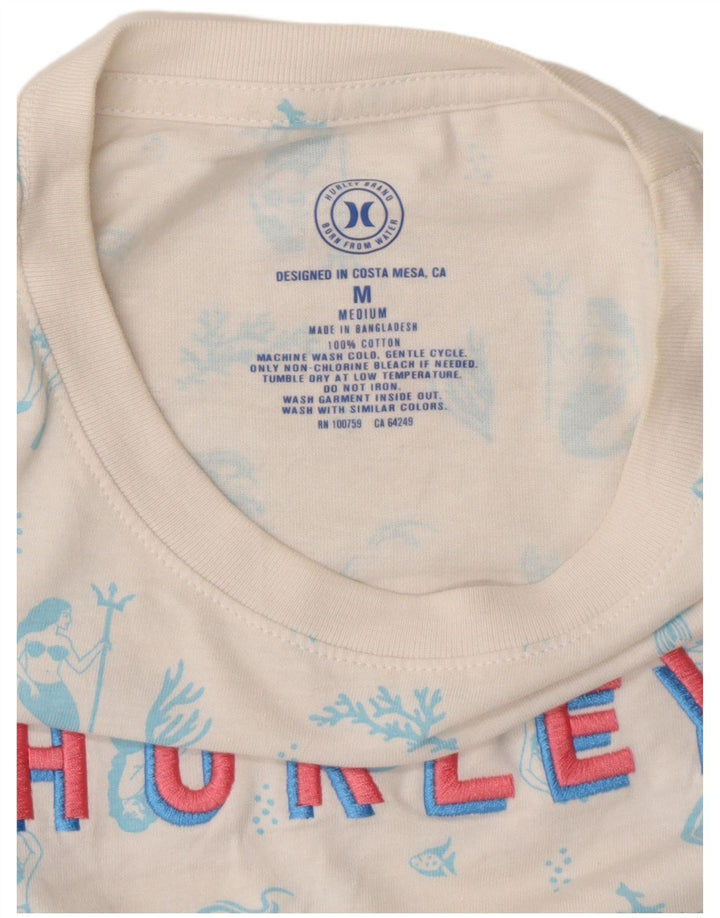 T-shirt grafica da uomo HURLEY Top in cotone bianco medio