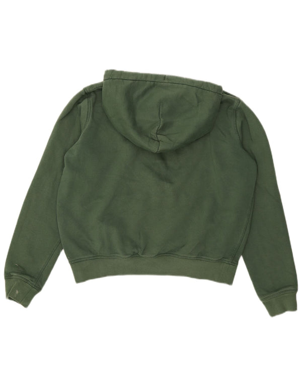 Maglione con cappuccio oversize grafico da donna Jack Wills UK 10 piccolo cotone verde