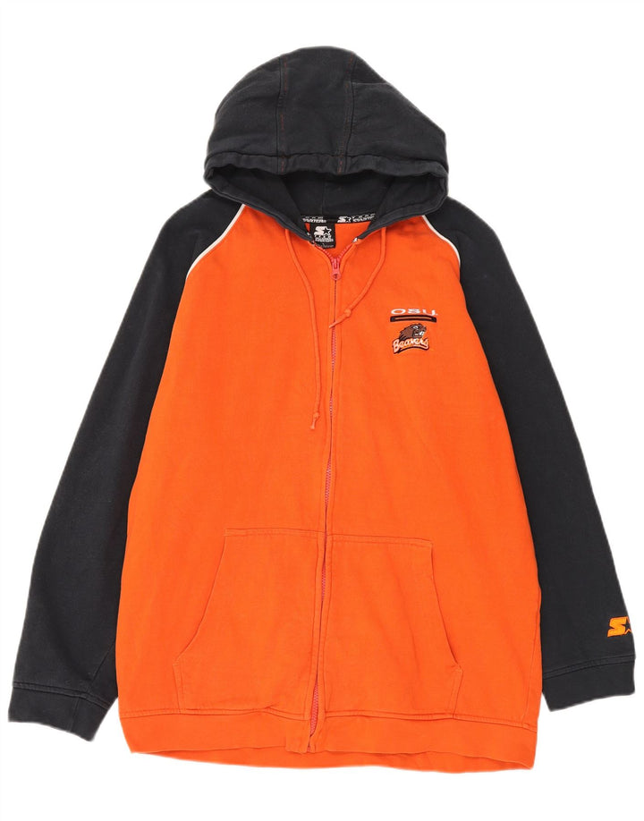 Maglione con cappuccio e zip da uomo Starter grande arancione