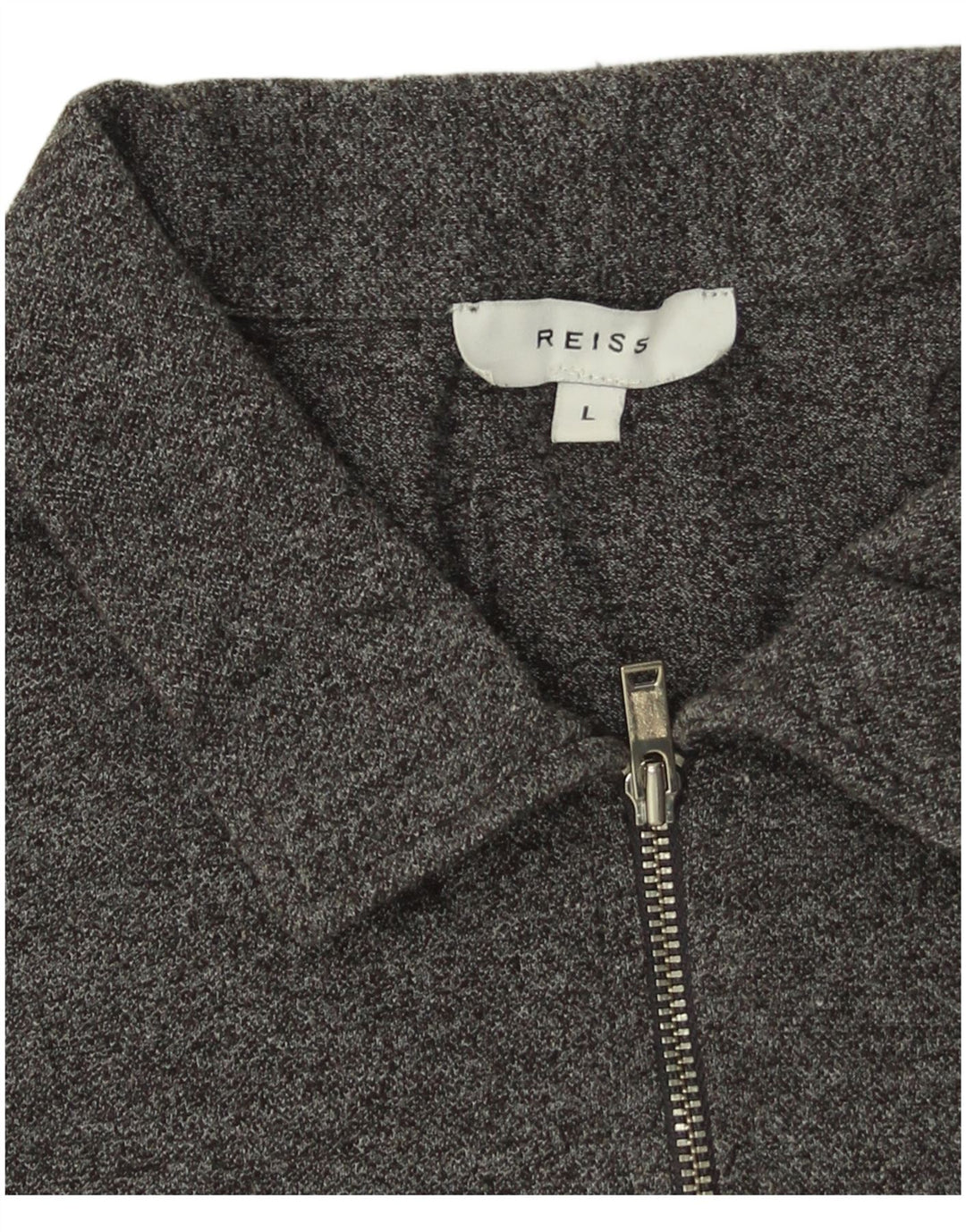 Polo da uomo Reiss grande in cotone chiazzato grigio
