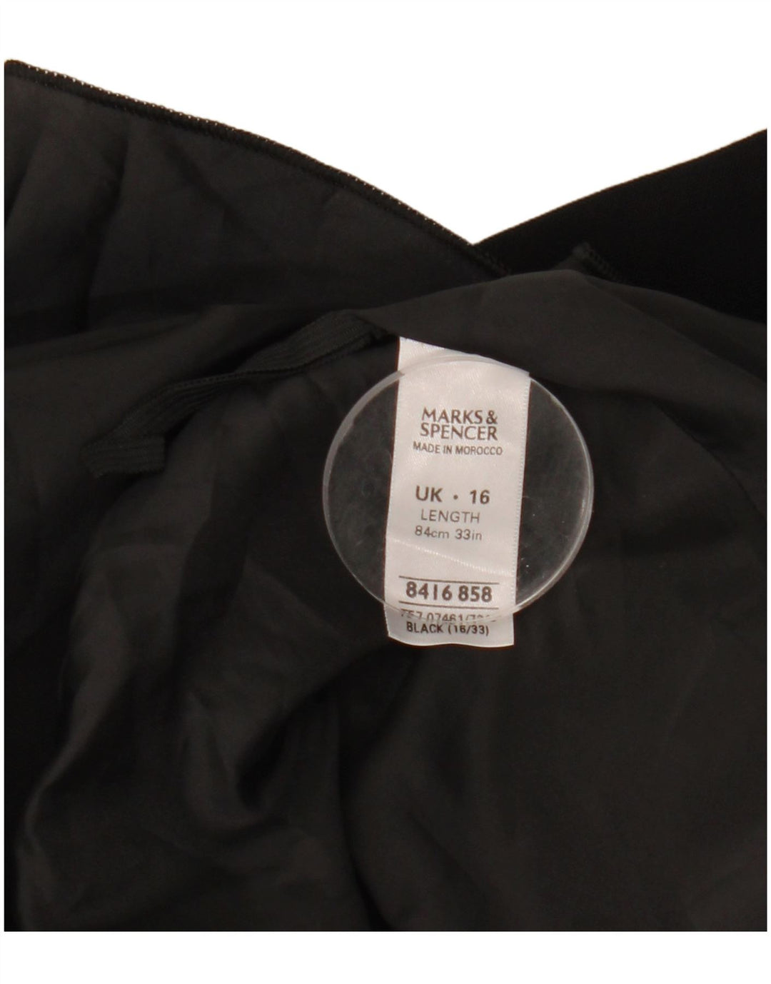 Gonna a trapezio da donna Marks & Spencer UK 16 grande W33 poliestere nero