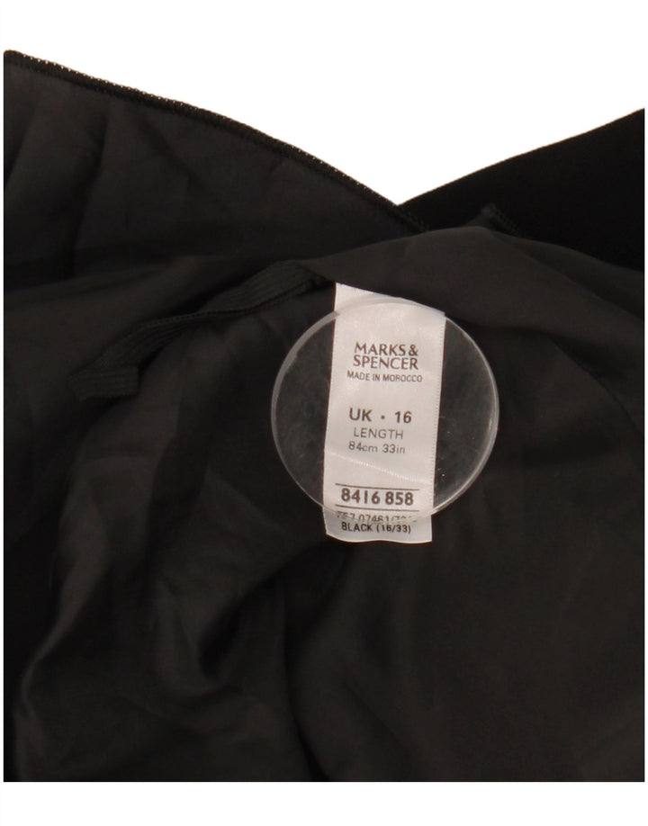 Gonna a trapezio da donna Marks & Spencer UK 16 grande W33 poliestere nero