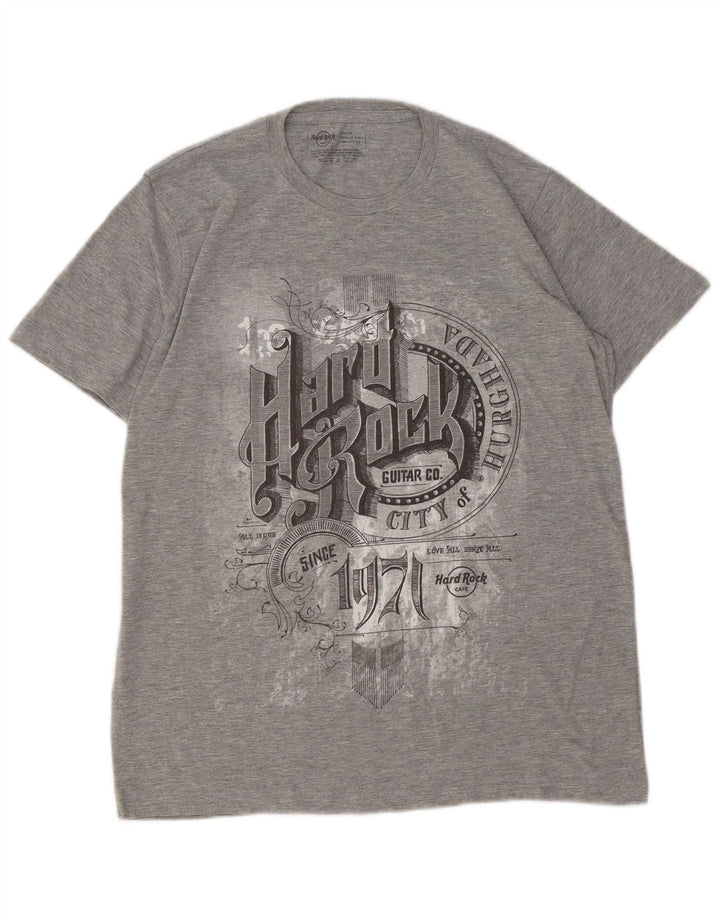 HARD ROCK CAFE Mens Hurghada Graphic T-Shirt Top Medium Grey Cotton