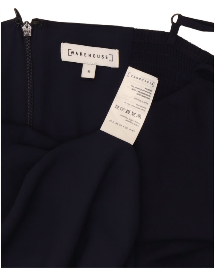 MAGAZZINO Abito sottoveste da donna UK 8 Piccolo poliestere blu navy