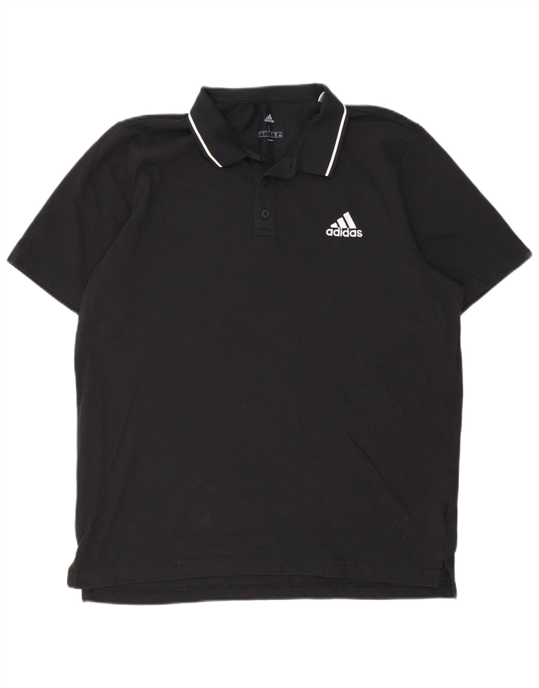 Polo Adidas da uomo grande in cotone nero