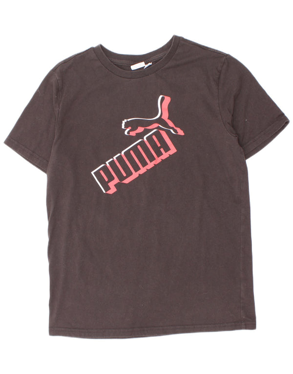 T-shirt grafica Puma da ragazzo, 11-12 anni, grande, in cotone nero