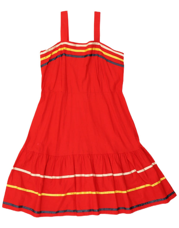 Prendisole vintage da donna UK 14 medio a righe rosse