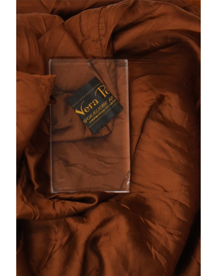 LAVORAZIONE ARTIGIANA Giacca in pelle scamosciata da uomo UK 42 XL Pelle marrone