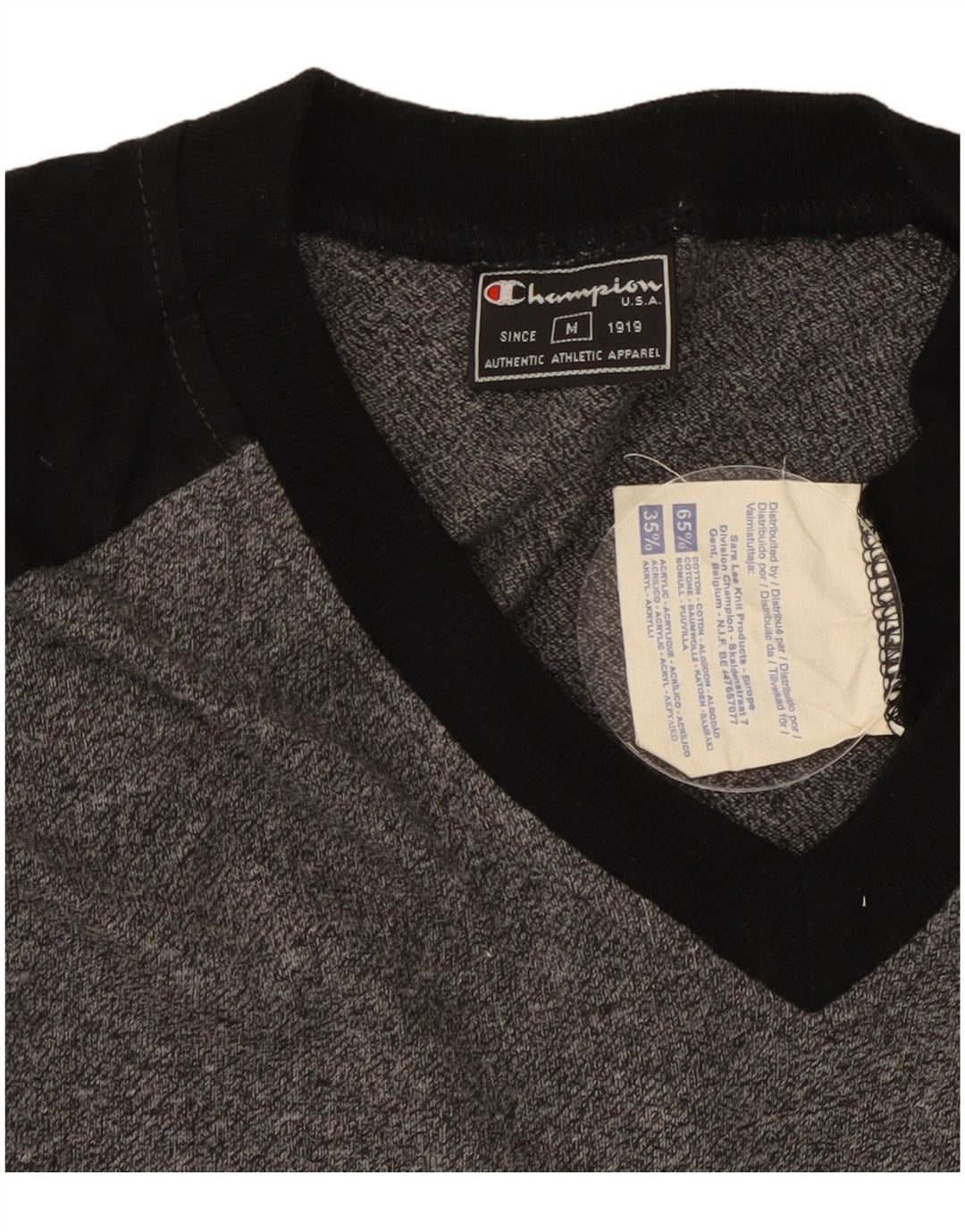 T-shirt da uomo Champion Top in cotone color block grigio medio