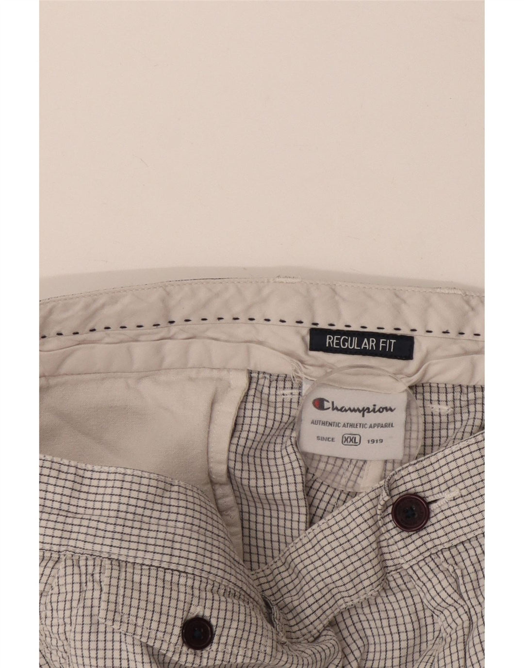 Pantaloncini chino vestibilità regolare da uomo Champion 2XL W42 a quadri bianchi