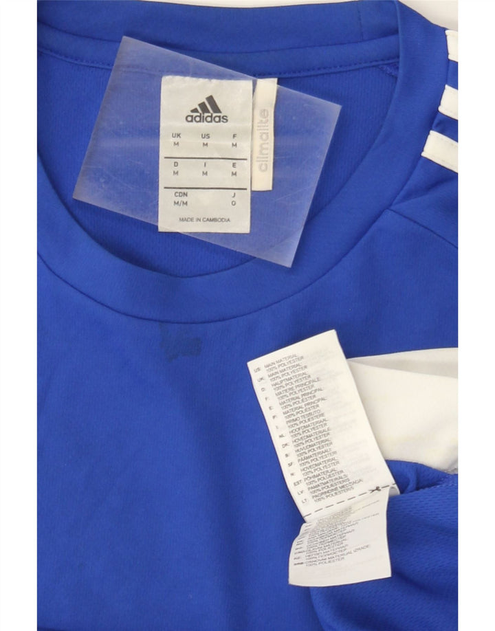 T-shirt Adidas Climalite da uomo Top in poliestere color block blu medio