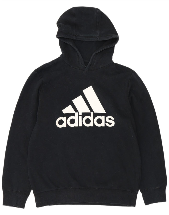 Felpa con cappuccio grafica da uomo ADIDAS, cotone nero medio