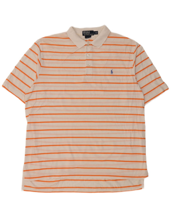 Polo Ralph Lauren Polo da uomo grande in cotone a righe bianche